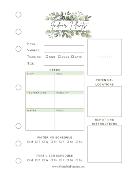 Indoor Plants Planner