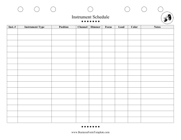 Instrument Schedule