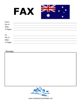 International Fax Sydney fax cover sheet