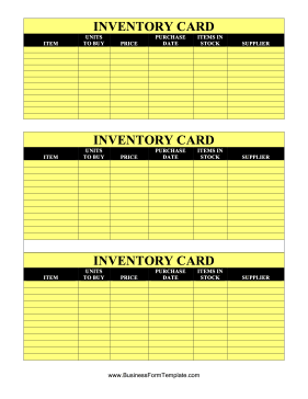 Inventory Cards