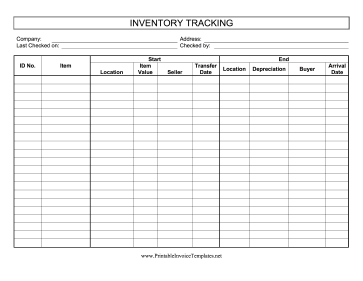 Inventory Tracking Template