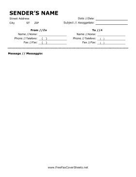 Italian fax cover sheet