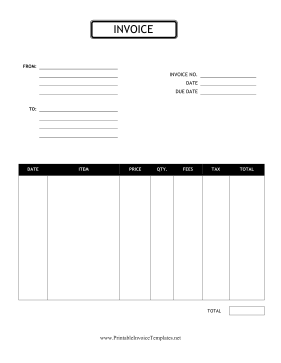 Itemized Invoice Template