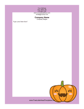 Jack-o-Lantern Halloween Letterhead