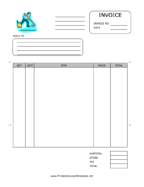 Janitorial Services Invoice Template