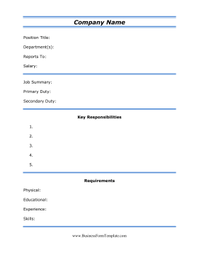 Job Description Template