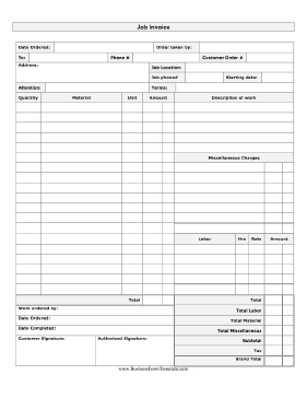 Job Invoice