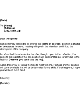 Job Rejection Letter