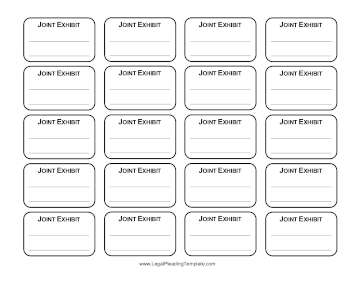 Joint Exhibit Labels