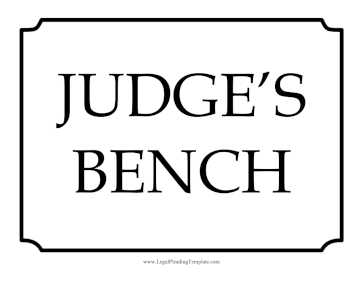 Judges Bench Sign