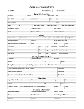 Juror Information Form