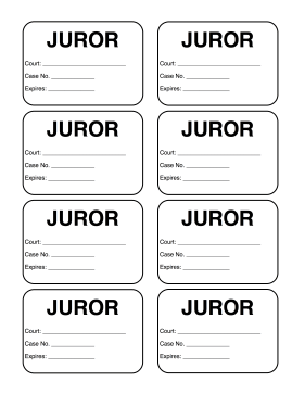 Juror Name Tags