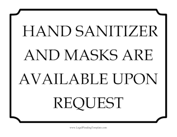 Jury Room Masks And Sanitizer Sign