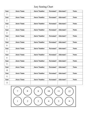 Jury Seating Chart