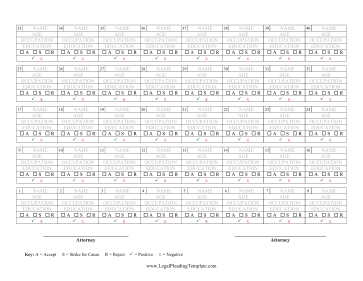 Jury Selection Pool Seating Chart