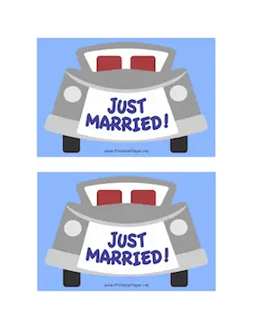 Printable Just Married Postcard