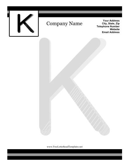 K Monogram Letterhead