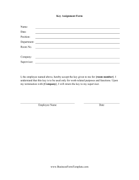 Key Assignment Form