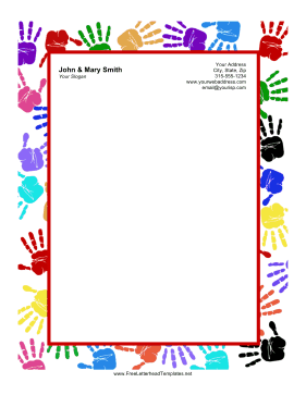 Kid Handprints Letterhead