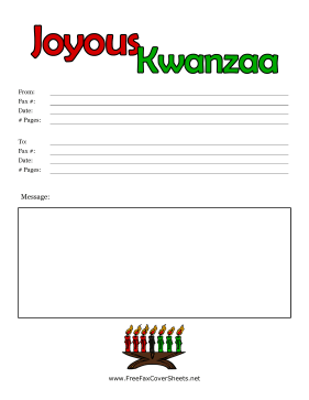 Kwanzaa Fax Cover fax cover sheet