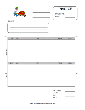 Landscape Contractor Invoice Template