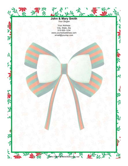 Large Bow stationery design