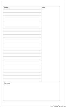 Large Cahier Planner Cornell Note Page - Left