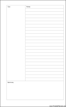 Large Cahier Planner Cornell Note Page - Right