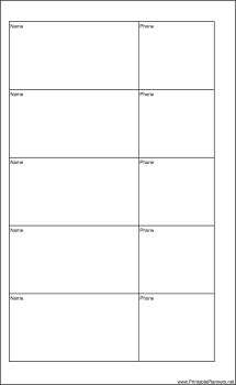 Large Cahier Planner Phone List Two Columns - Left