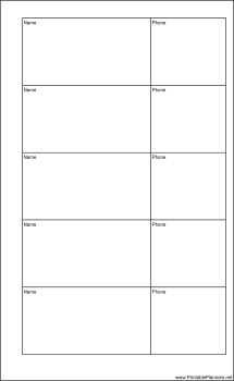 Large Cahier Planner Phone List Two Columns - Right