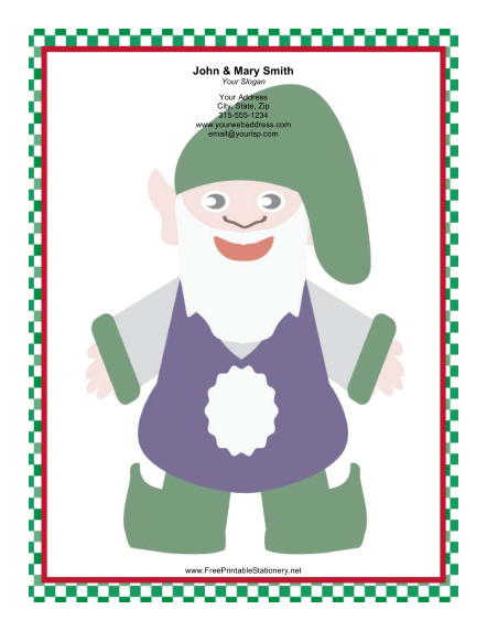 Large Elf Floppy Hat stationery design