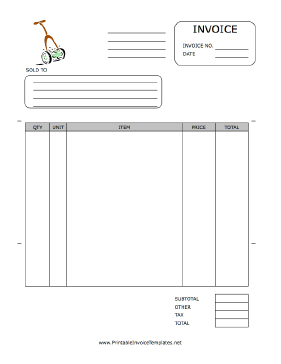 Lawnmower Invoice Template