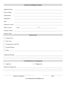 Leave Of Absence Form