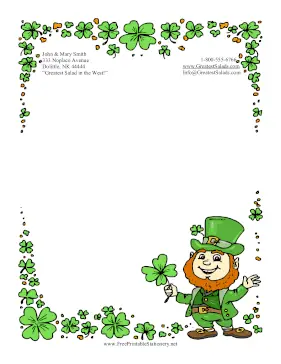 Leprechauns And Shamrocks stationery design