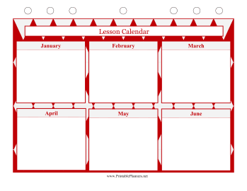 Lesson Calendar - January to June