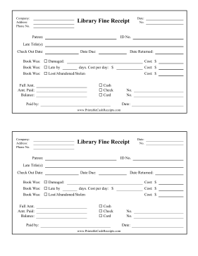 Library Fines Receipt