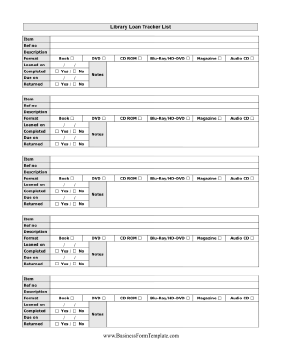 Library Loan List