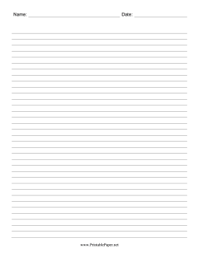 Printable Lined Paper With Name Narrow