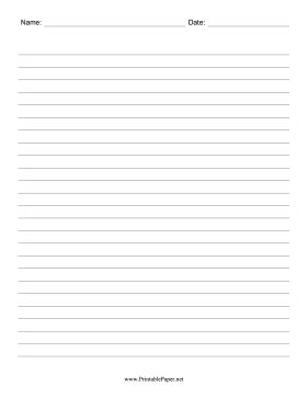 Printable Lined Paper With Name Wide