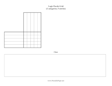 Printable Logic Puzzle Grid 2x5