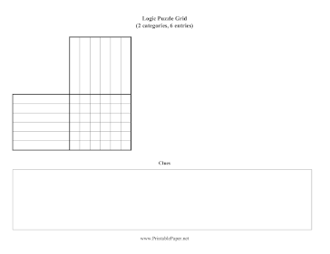 Printable Logic Puzzle Grid 2x6