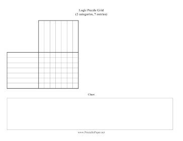 Printable Logic Puzzle Grid 2x7