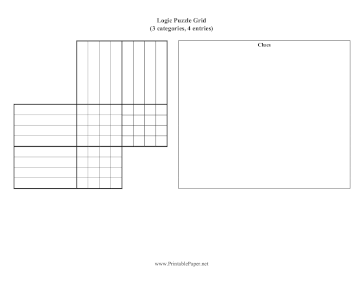 Printable Logic Puzzle Grid 3x4