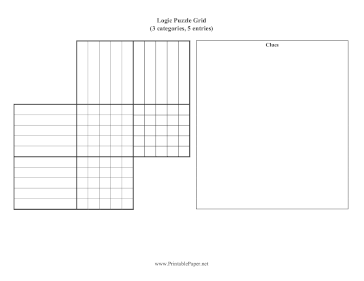 Printable Logic Puzzle Grid 3x5