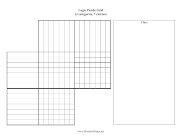 Printable Logic Puzzle Grid 3x7