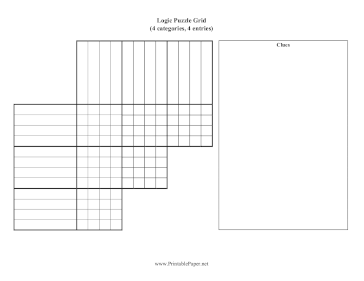 Printable Logic Puzzle Grid 4x4