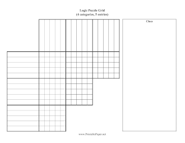 Printable Logic Puzzle Grid 4x5