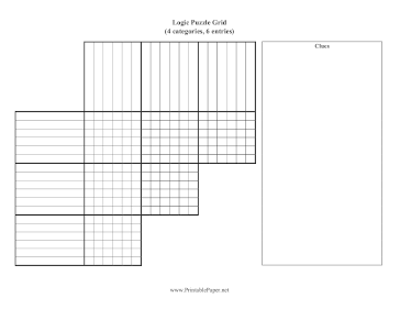 Printable Logic Puzzle Grid 4x6