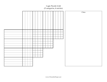 Printable Logic Puzzle Grid 5x4