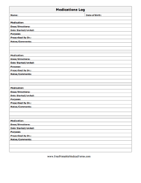 Medications Log